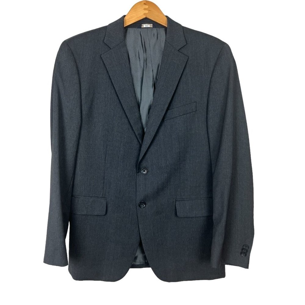 Banana Republic Blazer Jacket Mens 40S Gray Lanificio Wool Modern Fit Sport Coat